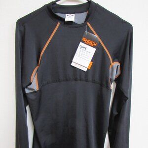 NWT Shock Doctor Core Compression Hockey Shirt Black/Gray Long Sleeve Large